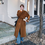 高级感茧型气质显瘦羊毛双面呢子大衣女冬新款长过膝加厚毛呢外套，女装毛呢外套，2C077