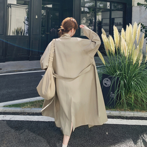 巨好看宽松休闲卡其色风衣外套女春秋2025新款小个子大衣流行爆款图片