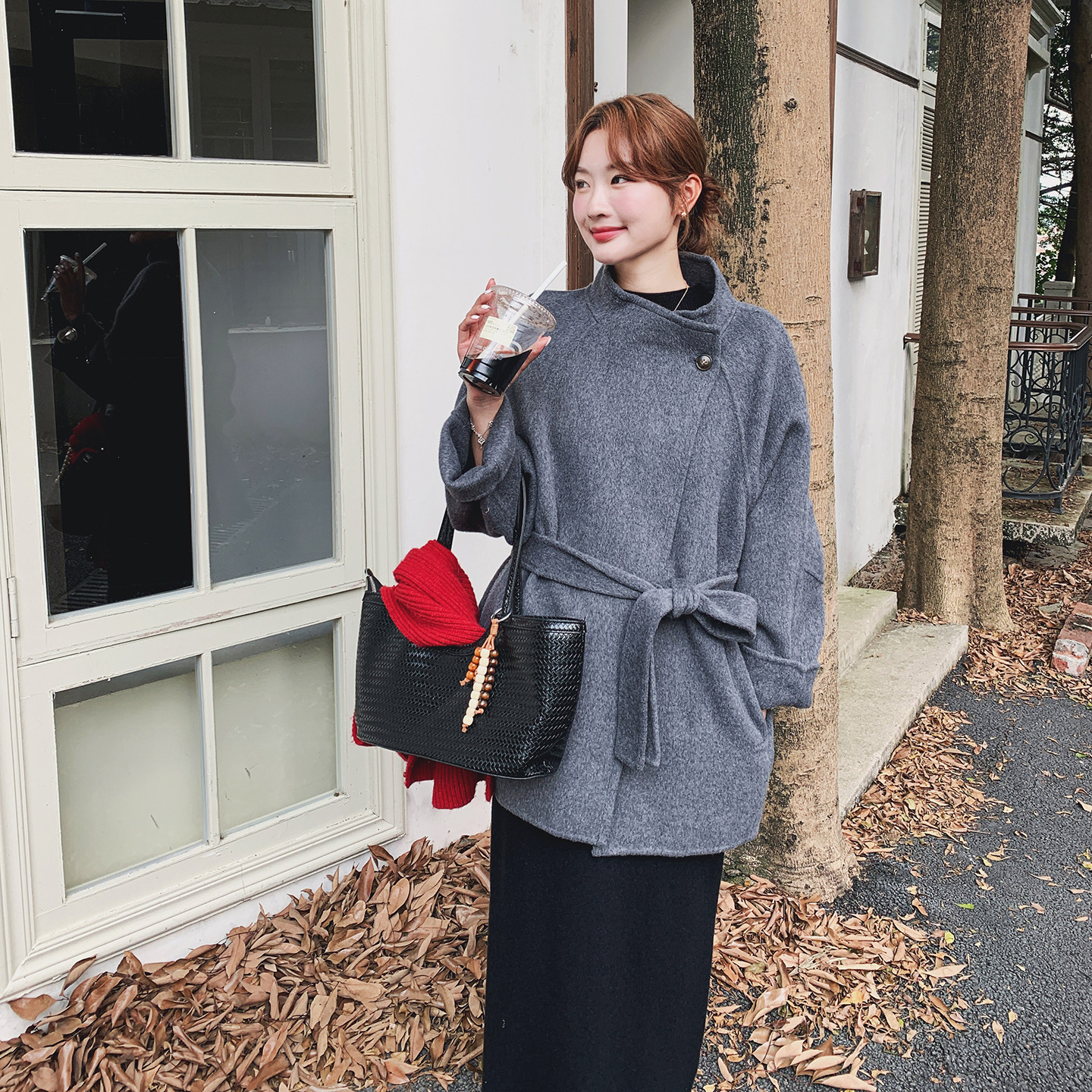 2C077-3006新款主推款70毛双面呢大衣P255K378，女装毛呢外套，2C077