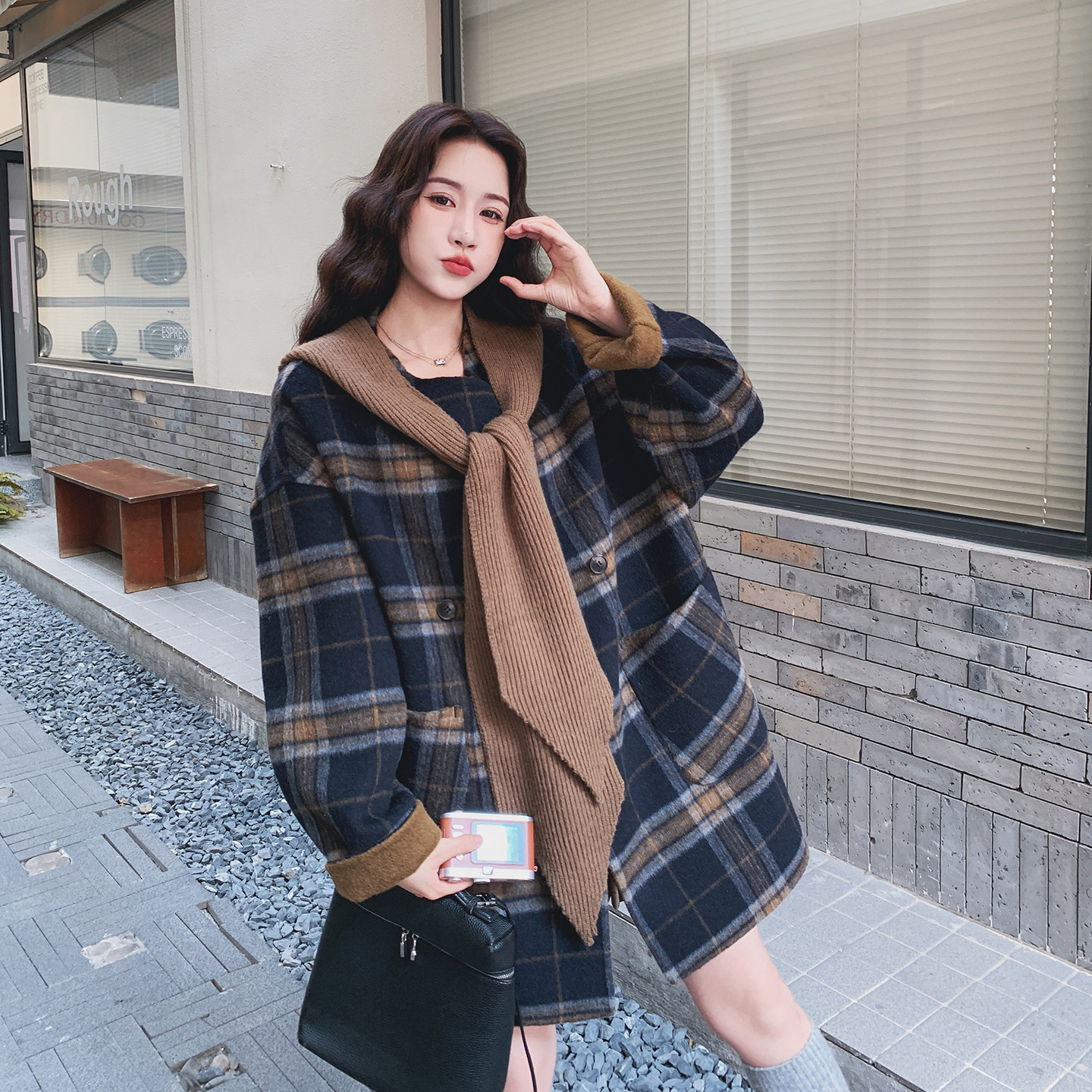 2C077-3028新款主推款70毛双面呢大衣P325K488,女装毛呢外套,2C077
