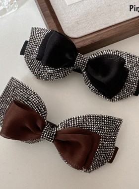 T169新款时尚气质蝴蝶结弹簧夹10cm百搭边夹一字夹