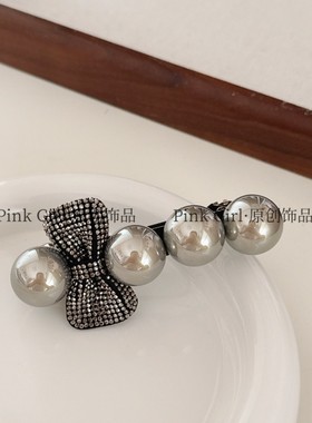 Pink Girl  T129法式高级精致弹簧夹8cm气质优雅小香风发夹发饰