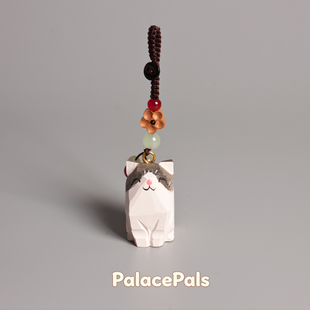 手工木雕小猫坐布偶猫编织钥匙扣汽车男女可爱书包挂件挂饰礼物