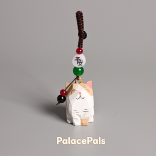 创意木雕猫咪钥匙扣小挂件公仔挂饰闺蜜生日礼物女生教师节礼物