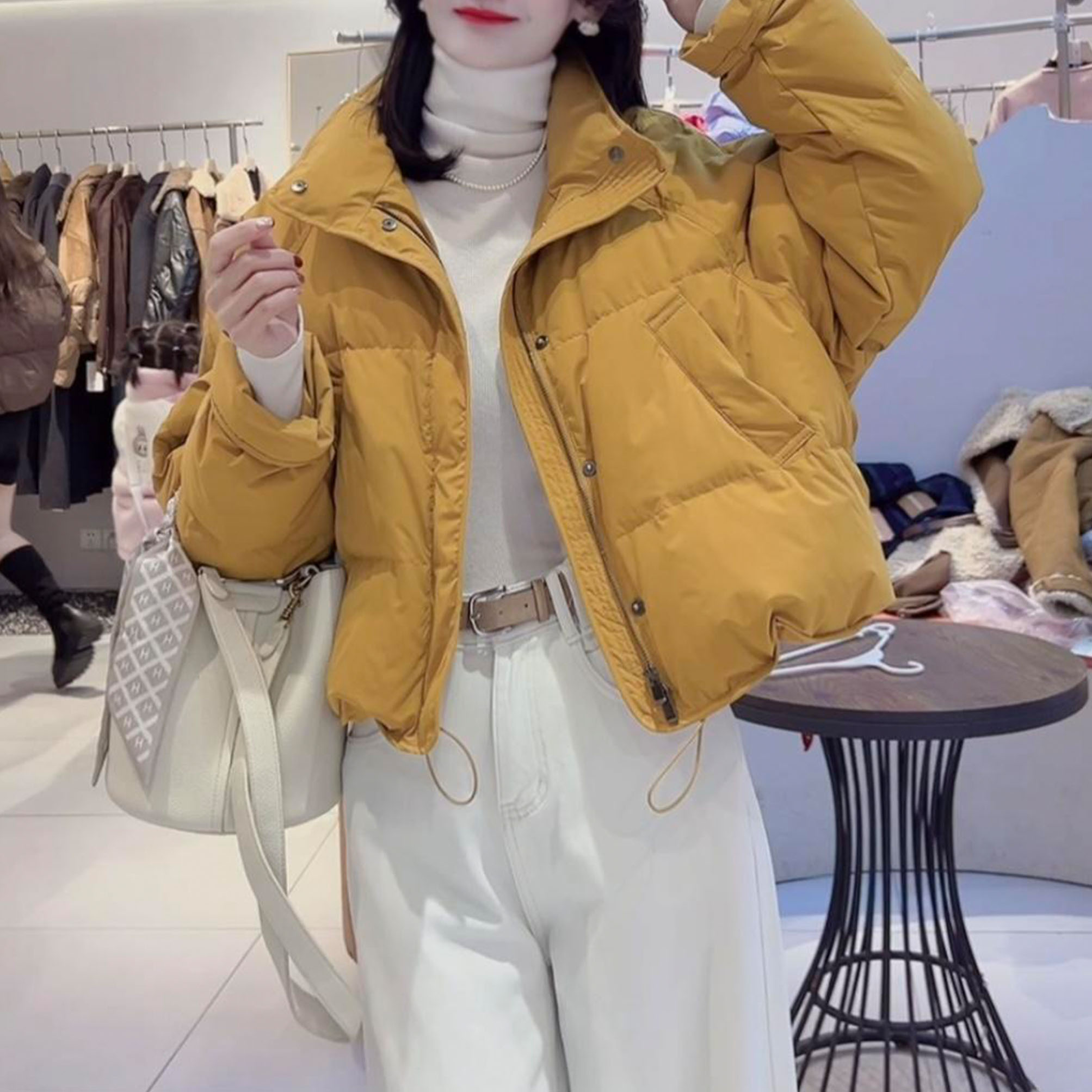 新款宽松显瘦百搭立领短款棉服