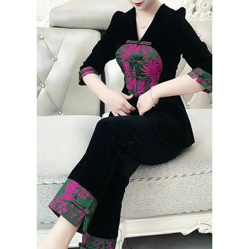 七分袖上衣裤子两件套装女