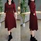 大码 气质显瘦加厚百搭打底裙子 新款 假两件长袖 连衣裙女2025秋冬季