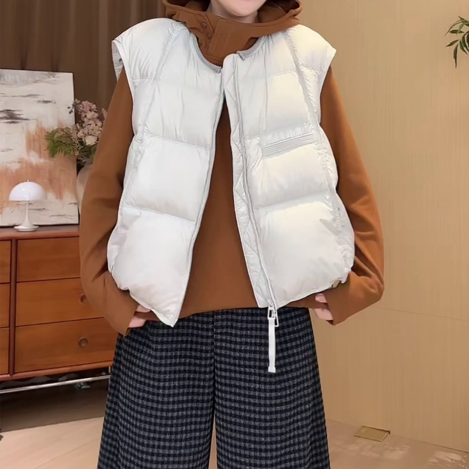 秋冬新款宽松显瘦简约百搭马甲女