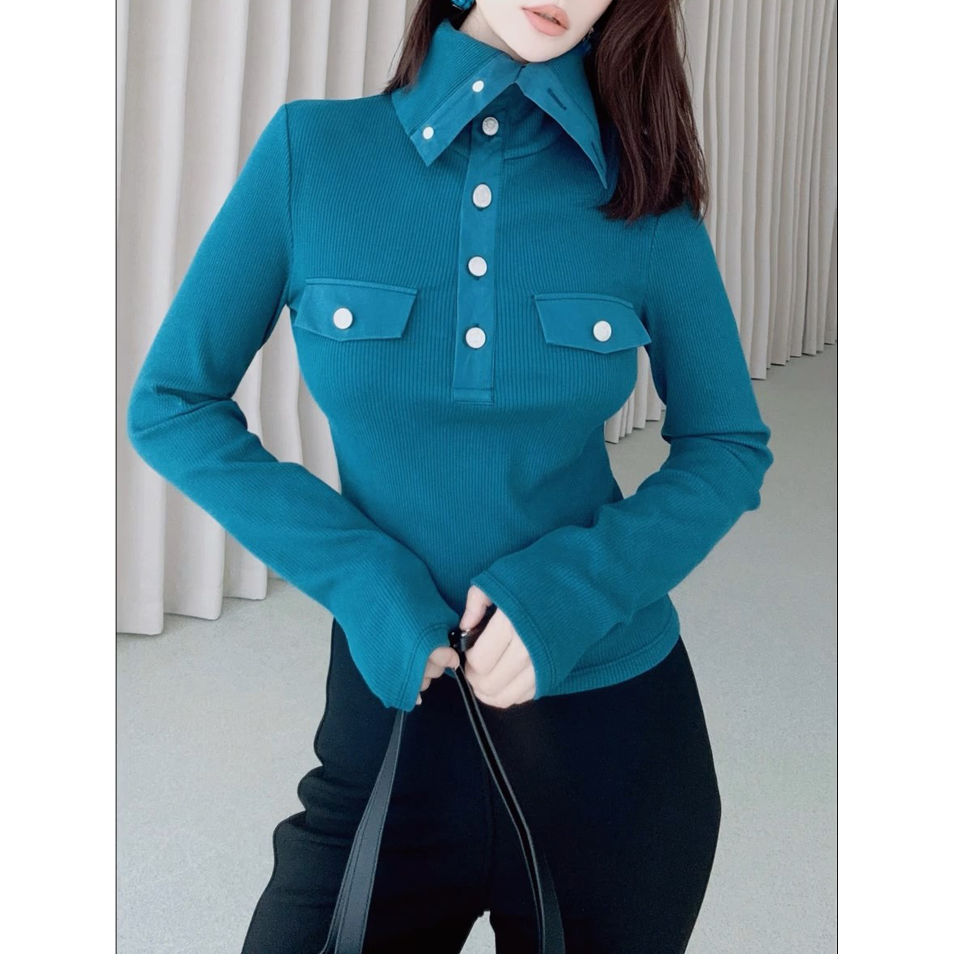 洋气设计百搭显瘦高领打底衫女