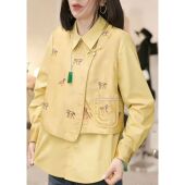 洋气假两件拼接显瘦小衫 时尚 上衣女2026早春新款 气质国风小马长袖