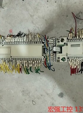 （宏强工控）三菱FX3U-128m,PLC，带模块FX2N-16EX出，电子产