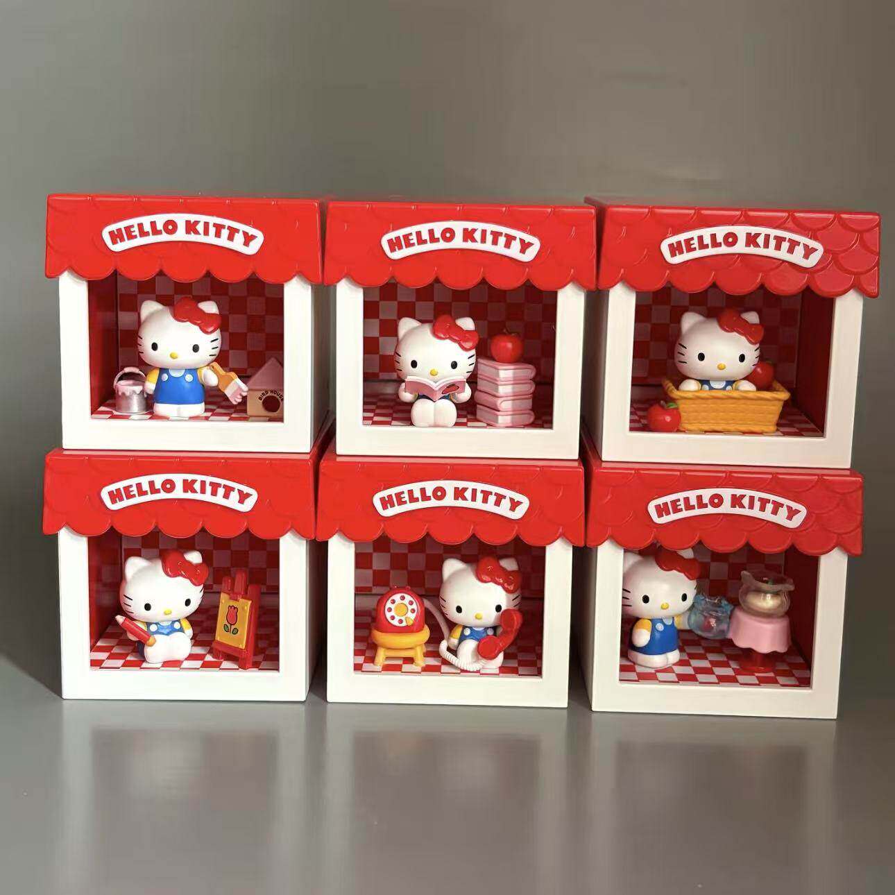 正版Hello Kitty趣味小屋系列微盒潮玩桌面摆件可爱女生生日礼物