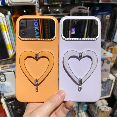 艾迪菲尔IDEAR适用苹果iPhone17 18 Pro爱心指环支架手机保护套全包软边液态硅胶壳防摔亲肤金属镜头奢华镶钻