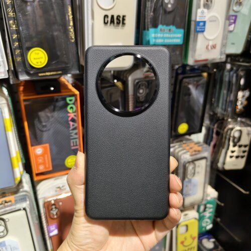 IDEAR适用华为Mate60 Pro黑色手机保护壳防摔外套全包硅胶软边简约高级感素皮质亲肤感时尚奢华