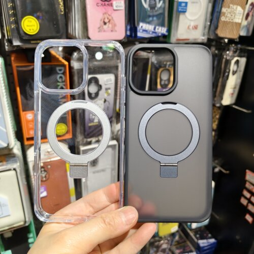 IDEAR适用苹果iPhone16Promax高清磨砂半透明手机保护套全包硅胶软边塑料硬壳防摔超薄带磁吸环金属指环支架