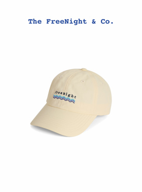 Free Night 美式速干抗皱透气字母刺绣淡黄情侣户外防晒棒球帽