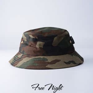 FREE NIGHT SAMPLE 字母刺绣迷彩黑色休闲圆顶样品渔夫棒球帽