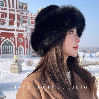 东北旅游渔夫帽保暖皮草帽