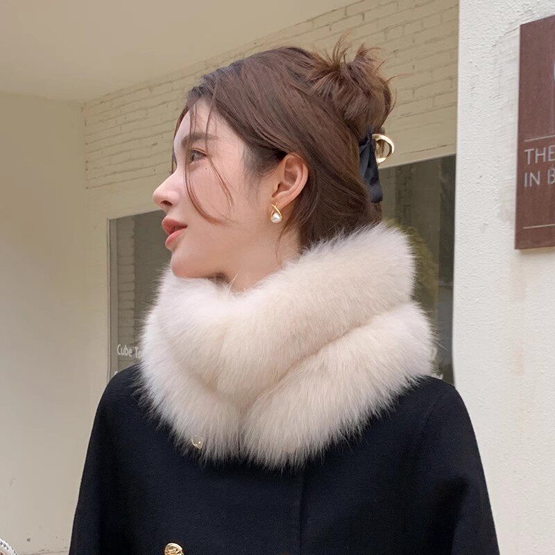 男女通用狐狸毛双层大围脖