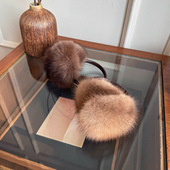 紫貂毛整皮草耳罩 冬季 女士俄罗斯貂皮帽耳包暖耳耳捂暖耳高级感