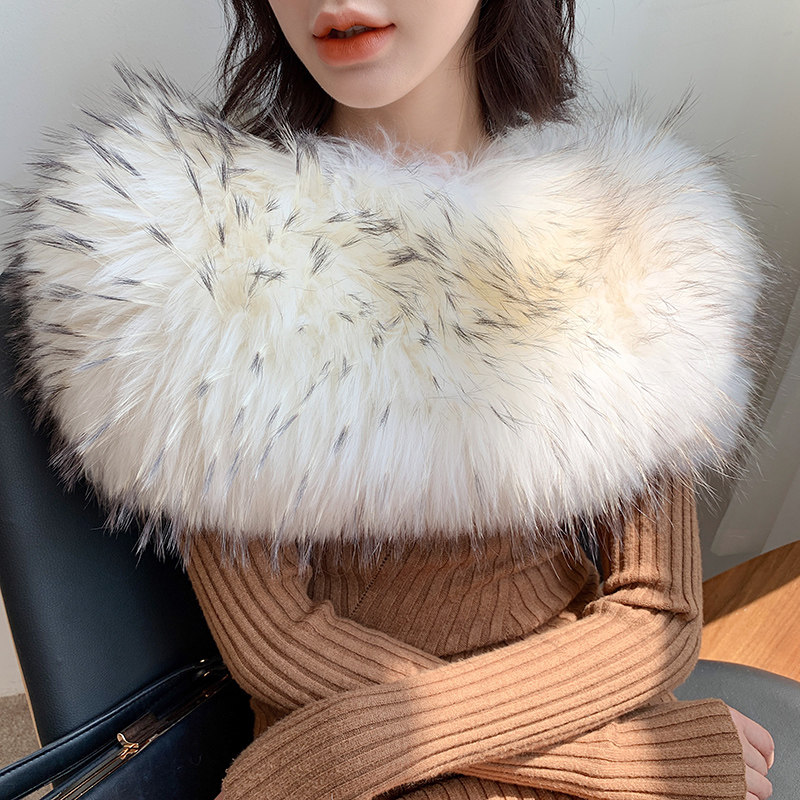CENCY  网红白貉披肩 狐狸毛  CHAO美 貉子毛皮草弹力气质披肩女
