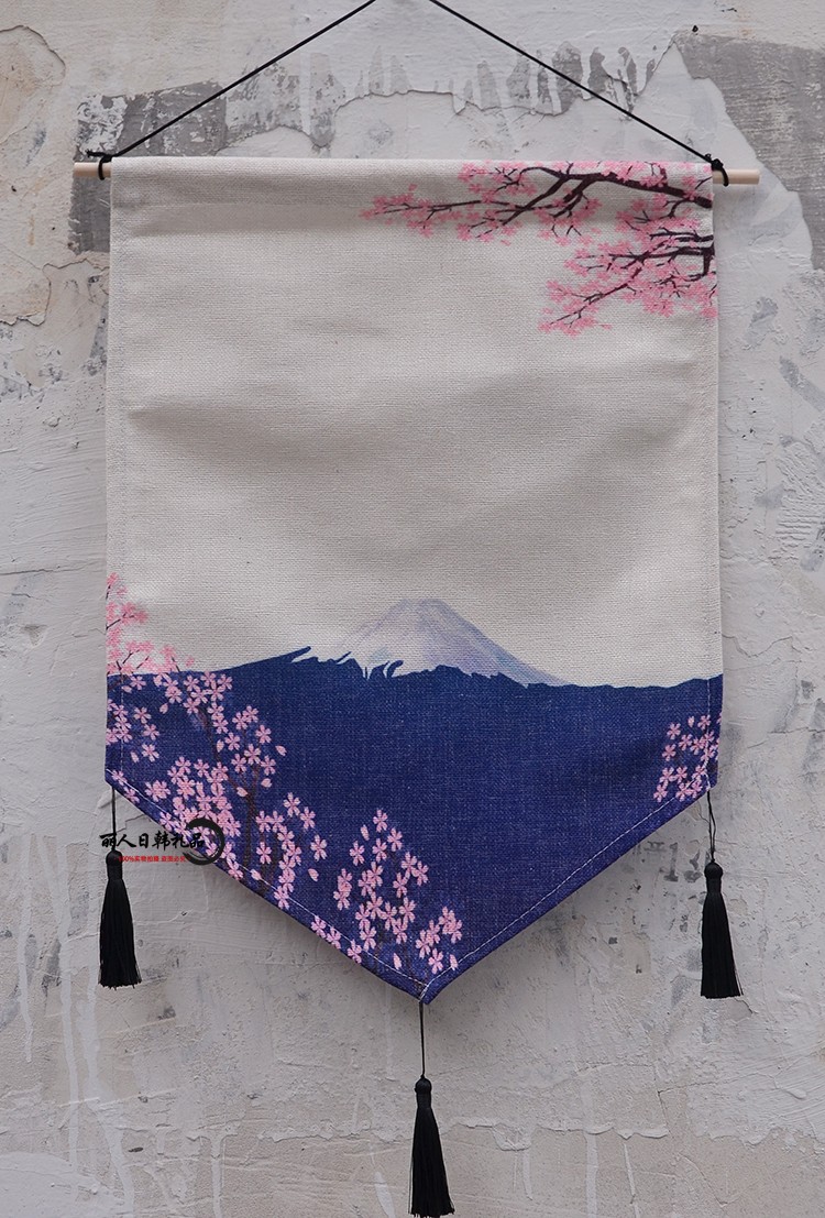 日式和风布艺挂画卧室餐厅装饰画料理烤肉店挂旗床头挂布背景墙布图片