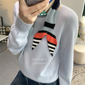 秋冬灵感彩色小鱼 设计师小众单品撞色条纹趣味点睛针织围巾配饰