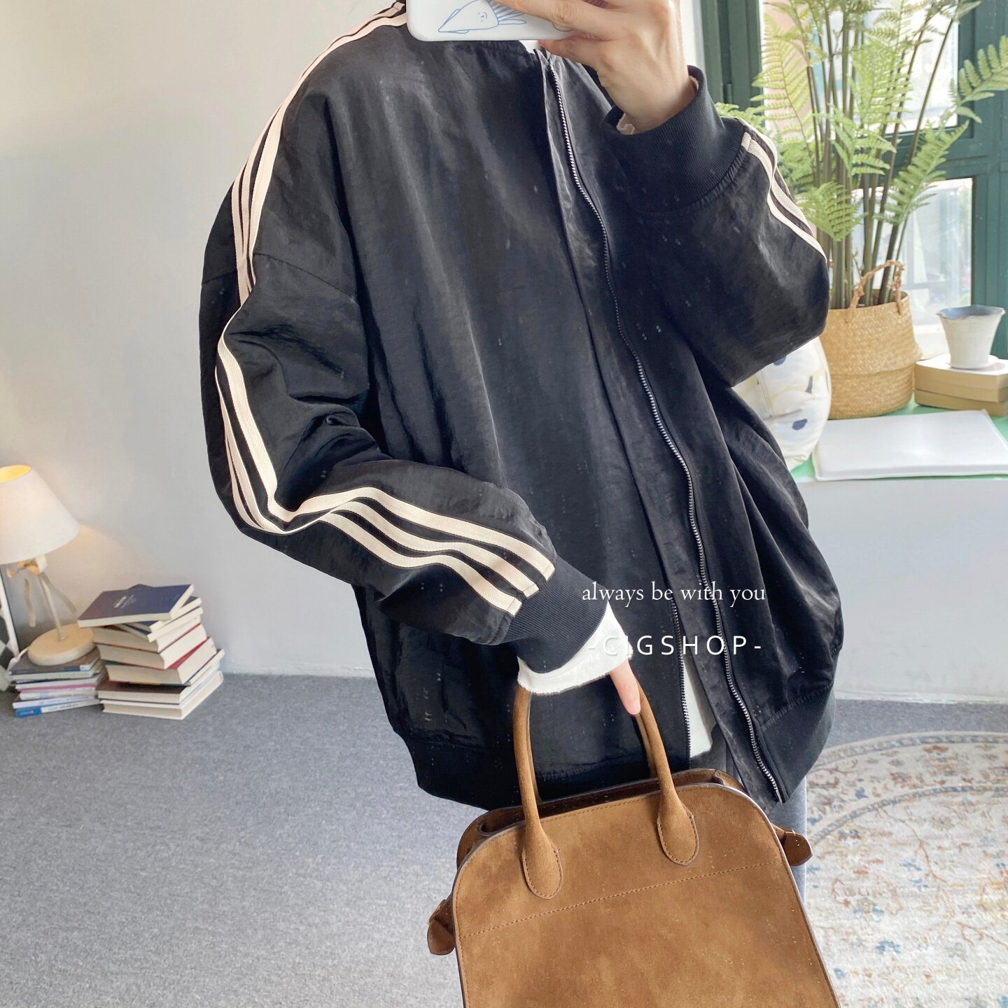 美式复古外套棒球服拉链夹克开衫图片