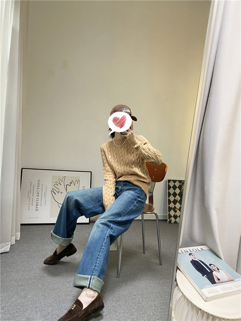 裁剪大师 重磅土耳其牛仔打造经典row款缩胯显瘦直筒阔腿牛仔裤女