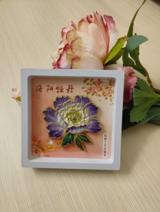 洛阳牡丹花3D浮雕金属冰箱贴洛阳旅游文创纪念礼品景点地标锌合金