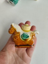 【马上有钱】洛阳小胖马唐三彩元宝马陶瓷摆件手办伴手礼纪念品