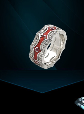 纯银能量数字戒指定制定做定做