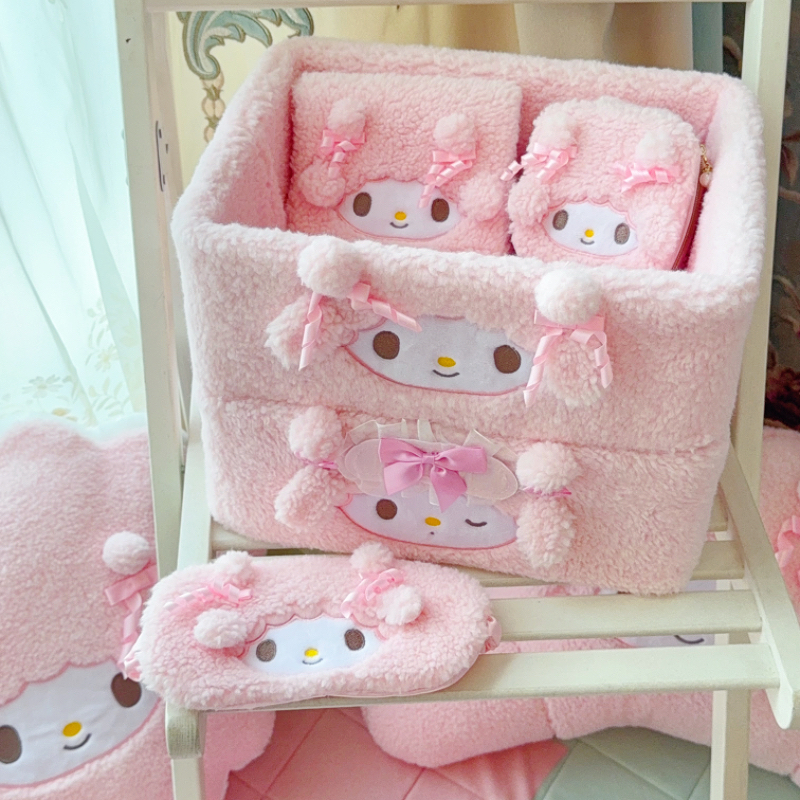 粉色可爱少女心桌面杂物收纳盒