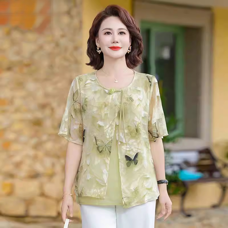 妈妈夏装短袖小衫2025新款中
