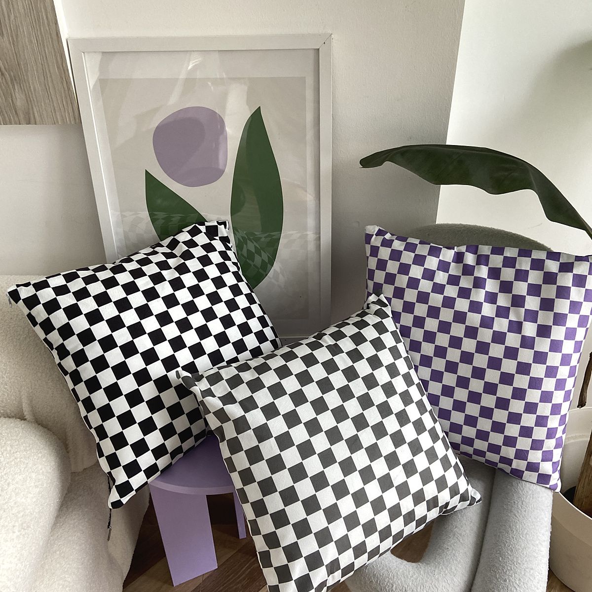 PP棉北欧艺术感棋盘格