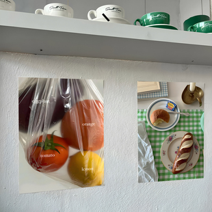 ins韩风博主日常家居生活餐厅美食背景墙画报可爱氛围美食海报纸