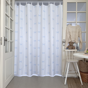 ins风防水蝴蝶结门帘浴帘复古少女心小清新韩风儿童房简约装饰布