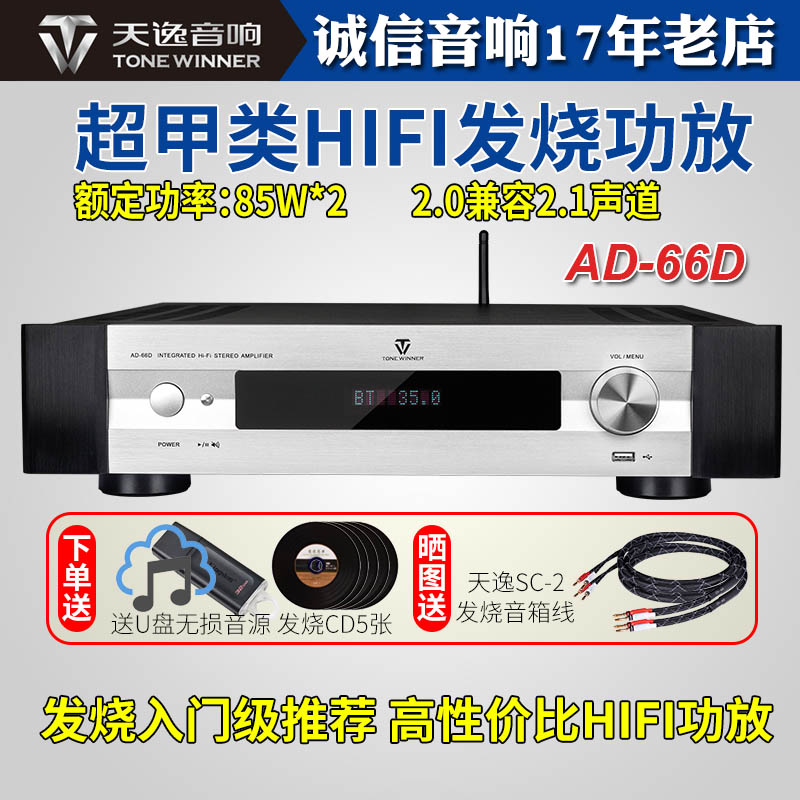 Winner/天逸AD-66D超甲类家用hifi发烧功放无线蓝牙USB无损播放