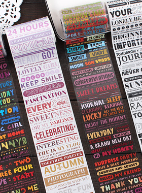 ANT原创新款艺术家标题和纸特油PET水晶手帐装饰英文字素文字胶带