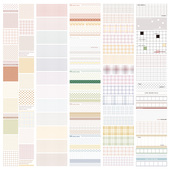 ANT原创新款 饰和纸胶带 格子素格圆点水玉基础离型纸ins布纹手帐装