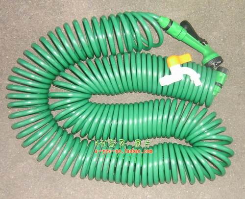 浇花 洒水用15米弹簧管和五功能喷枪套装