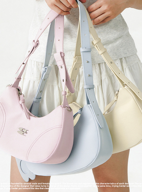 CryingCenter 仿绒多色斜挎单肩手提机车包 含logo挂件  哭喊中心