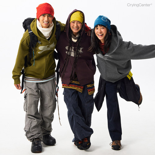 CryingCenter经典logo印花奥绒加绒连帽开衫卫衣外套男女款