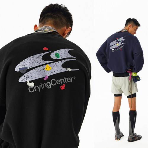 CryingCenter 攀岩馆logo圆领加绒卫衣 哭喊中心