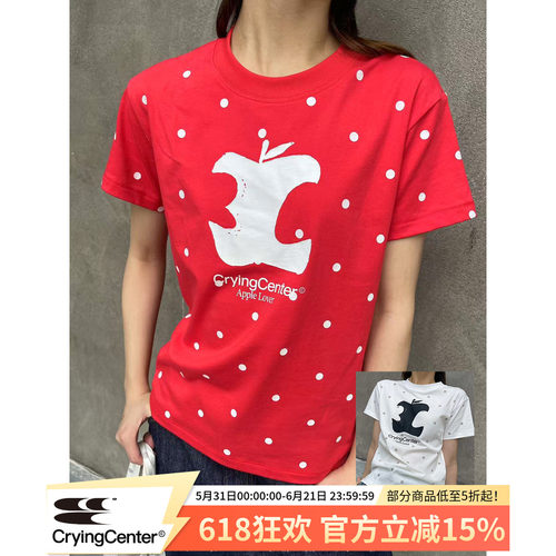 CryingCenter 女款3C苹果波点正肩tee 哭喊中心