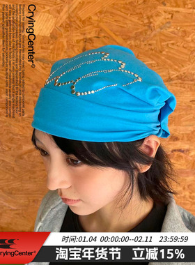 CryingCenter千禧复古烫钻发带户外运动发带速干透气防晒哭喊中心