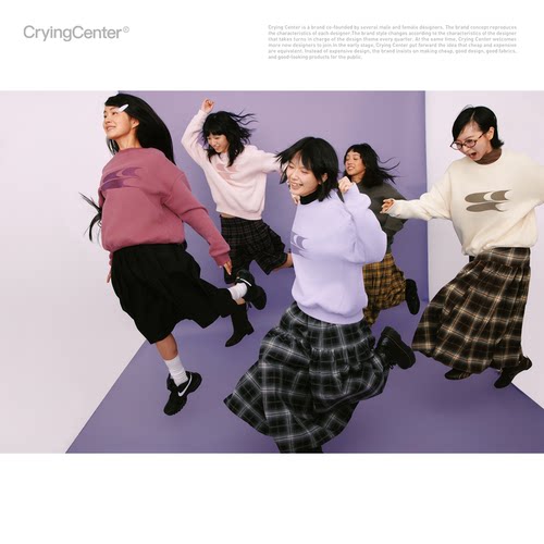 cryingcenter加绒青春流行短卫衣