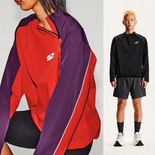 CryingCenter 运动跑步反光拼接圆领半拉链套头衫 哭喊中心