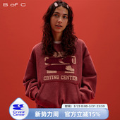 CryingCenter联名bofc 奥粒绒洗水做旧复古字母连帽卫衣