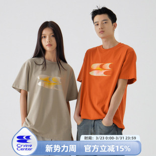 T恤圆领短袖 CryingCenter 情侣 金色印花 哭喊中心 日落沙丘
